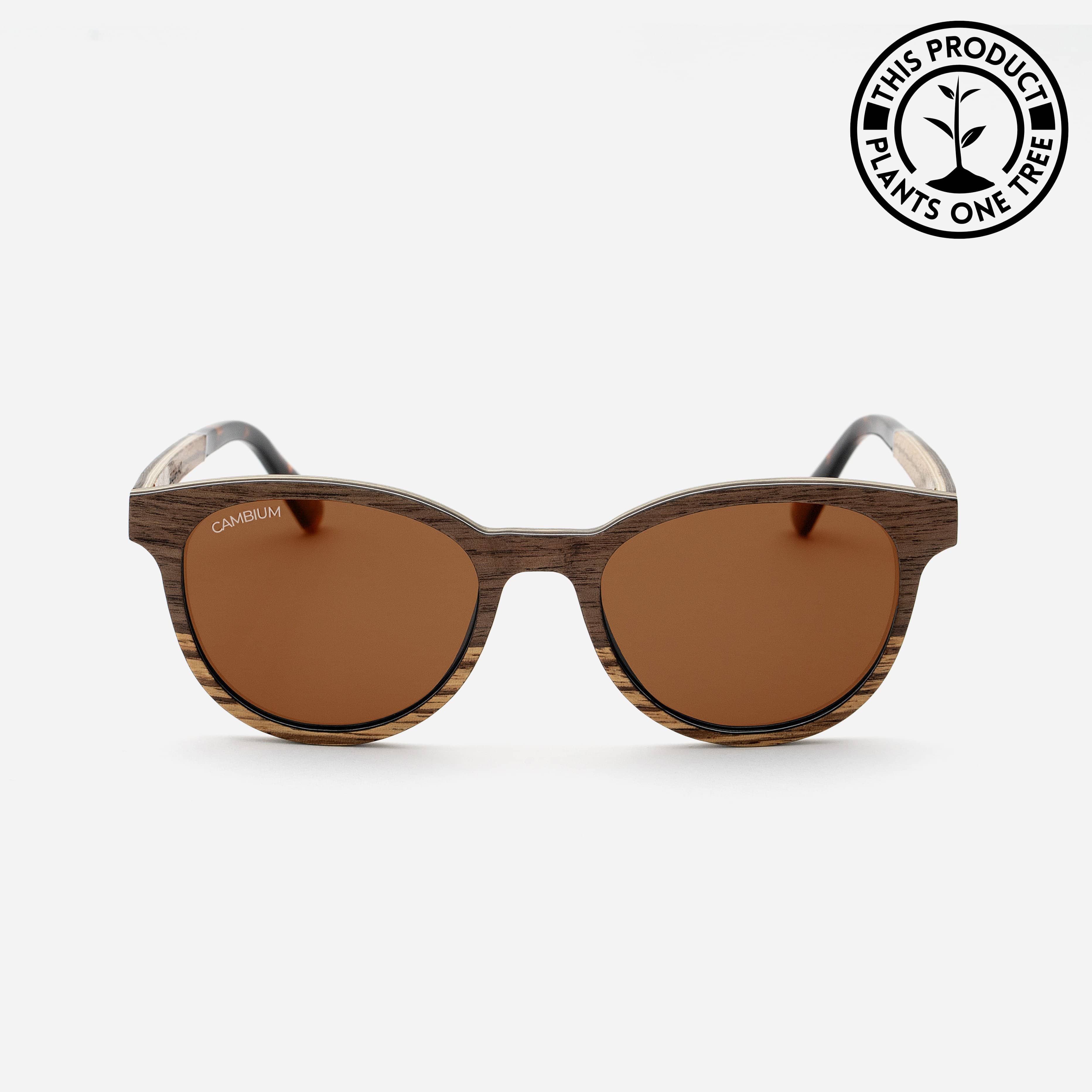 Cat Eye Wooden Sunglasses The Watergate Frame With Brown Polarised Lens